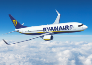 Ryanair aircraft in flight